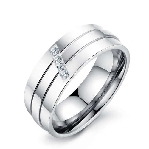 Titanium 0.10ct Cubic Zirconia Design Wedding Band. Ring Size 7,8,9,10,11